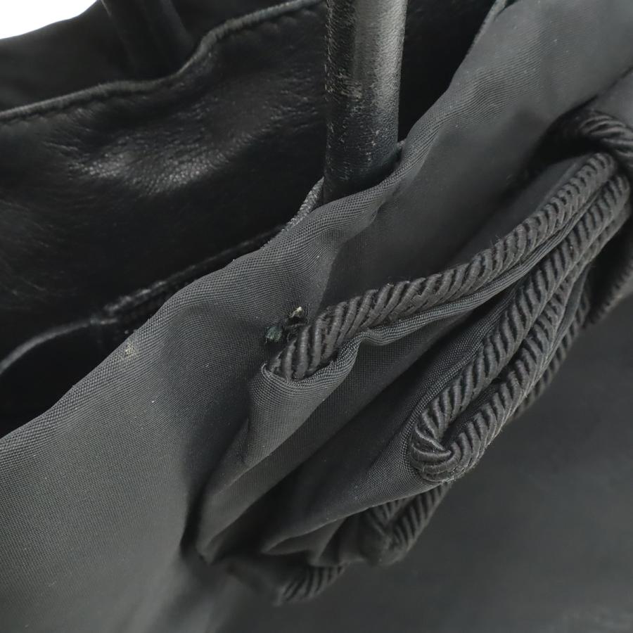 PRADA プラダ ロゴジャガード リボン ハンドバッグ 2WAY ショルダーバッグ ナイロン NERO 黒 ブラック ゴールド金具 | PRADA | 08