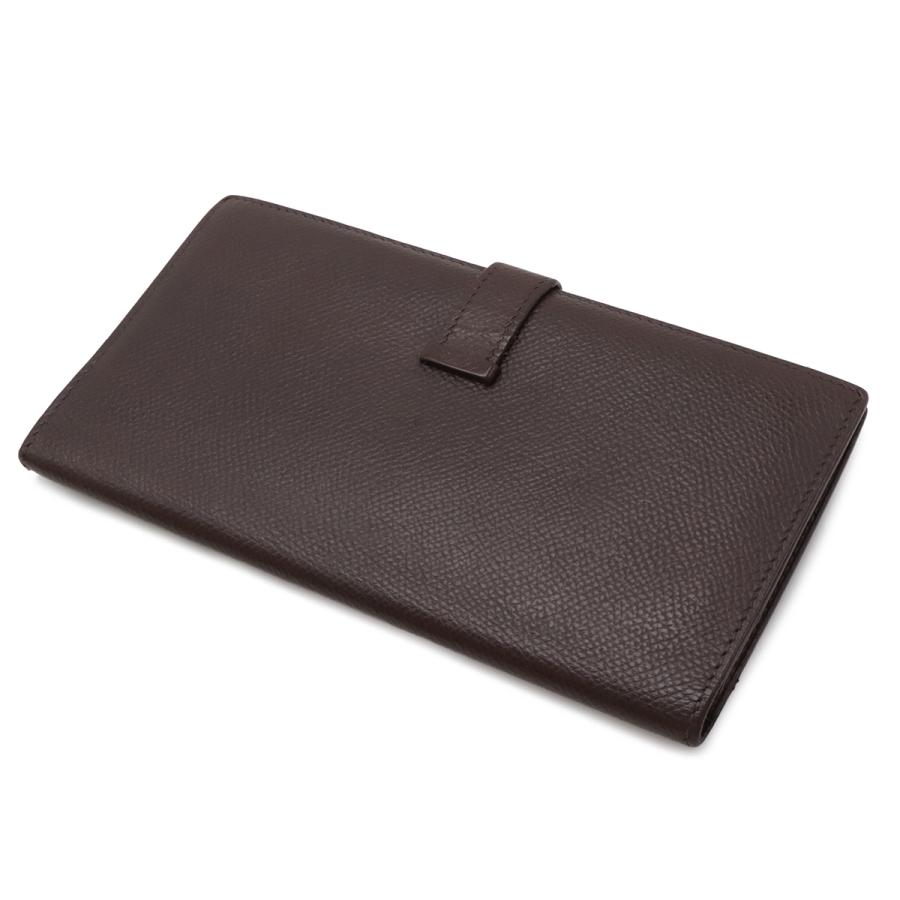 HERMES エルメス ベアン クラシック 2つ折長財布 二つ折り長財布 ヴォーエプソン レザー ダークブラウン シルバー金具 □H刻印 | HERMES | 01