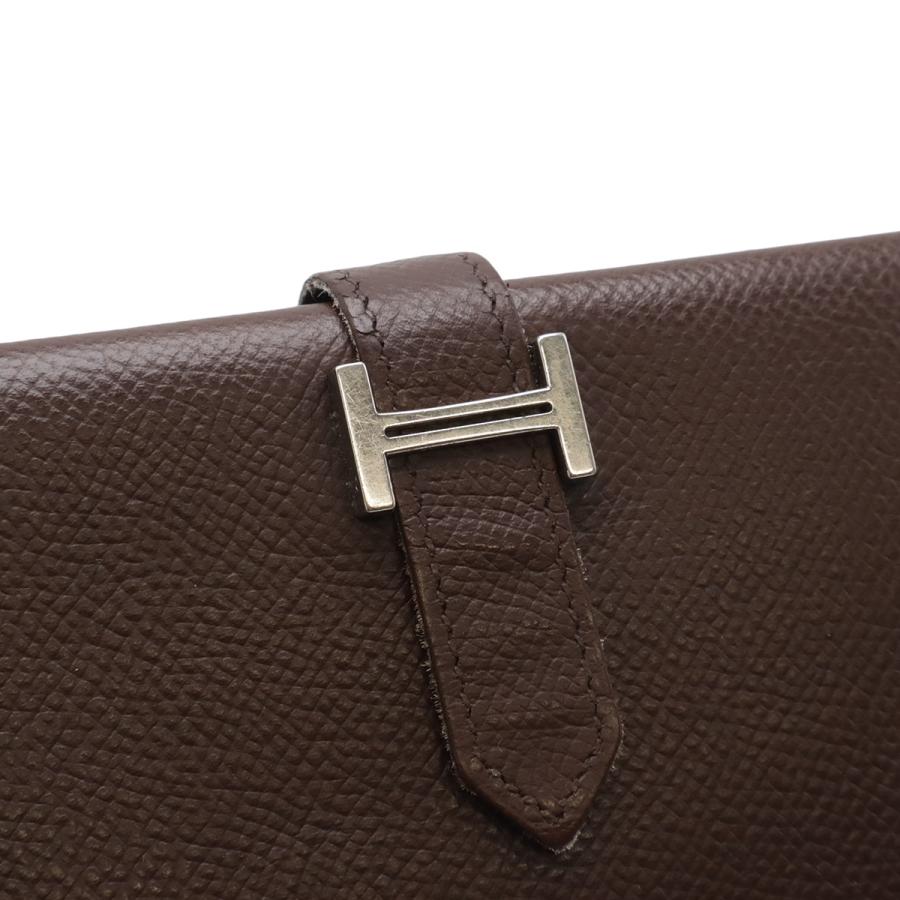 HERMES エルメス ベアン クラシック 2つ折長財布 二つ折り長財布 ヴォーエプソン レザー ダークブラウン シルバー金具 □H刻印 | HERMES | 03