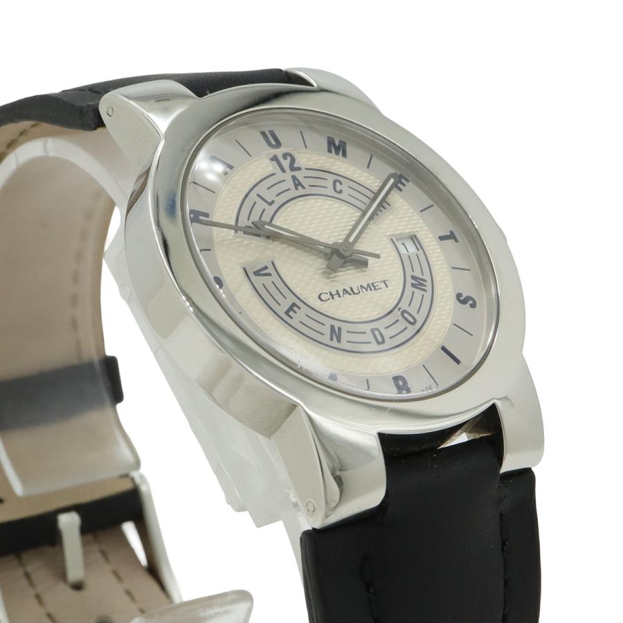 CHAUMET ショーメ ヴァンドーム シルバー文字盤 SS 革ベルト ボーイズ QZ クォーツ 腕時計 150周年記念 | CHAUMET | 04