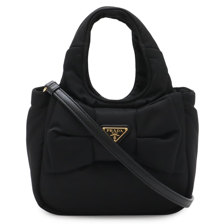 PRADA プラダ パデッドRe-Nylon リボン ハンドバッグ ミニバッグ 2WAY ショルダーバッグ 斜め掛け ナイロン NERO 黒 ブラック | PRADA