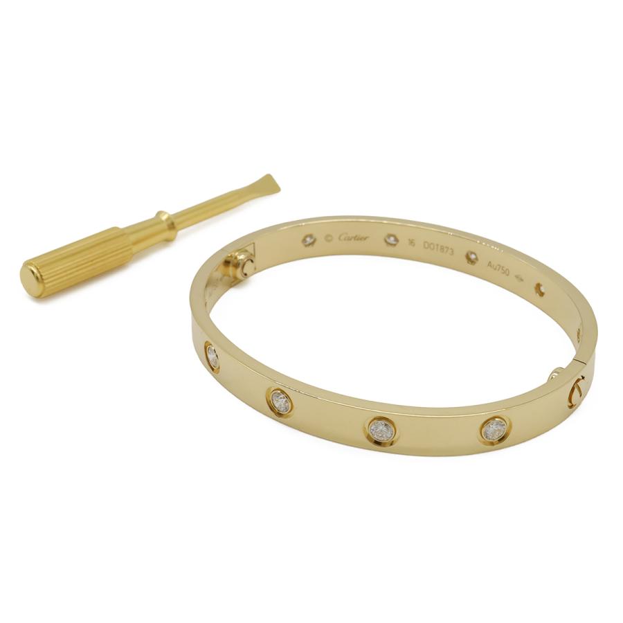 Cartier カルティエ LOVE LΘVE ラブブレス ブレスレット フルダイヤ K18YG 750YG イエローゴールド 10PD ダイヤモンド #16 | Cartier