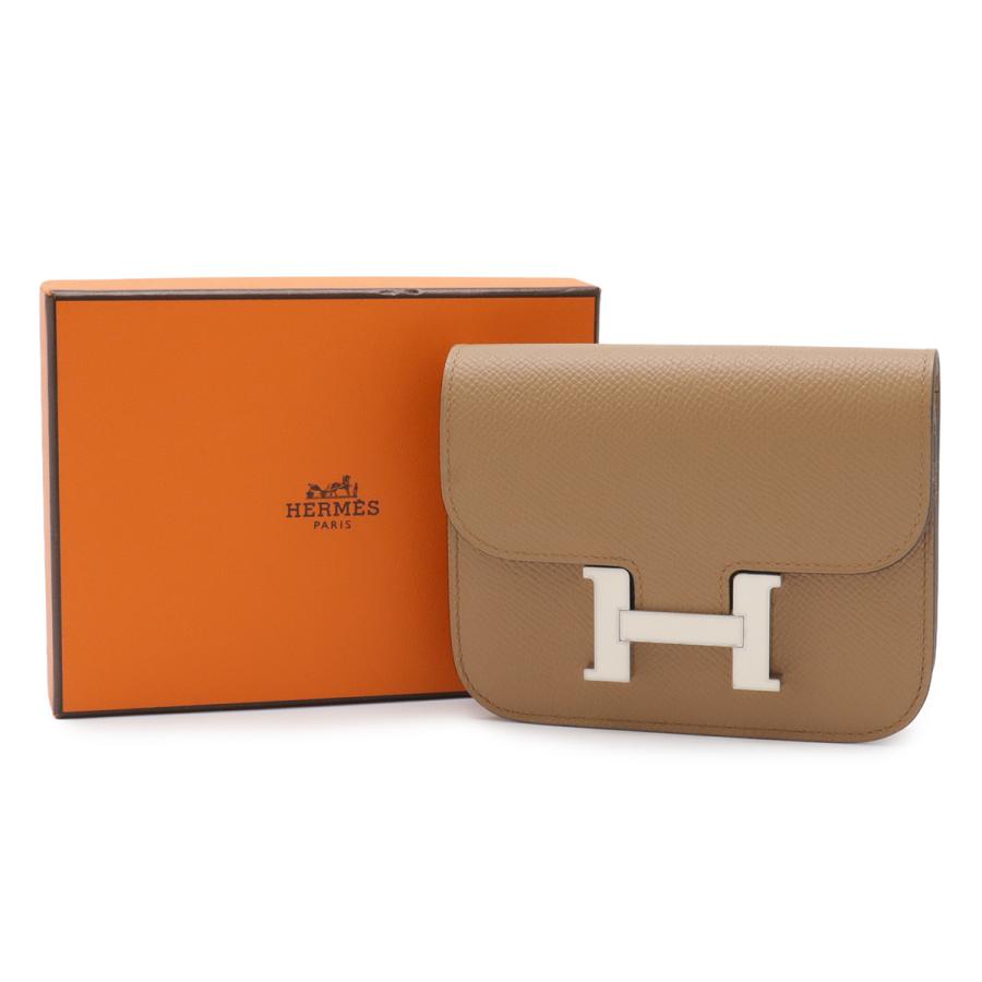 HERMES エルメス コンスタンス スリム 2つ折財布 二つ折り財布 ヴォーエプソン レザー チャイ ベージュブラウン系 コインケース付き | HERMES | 05