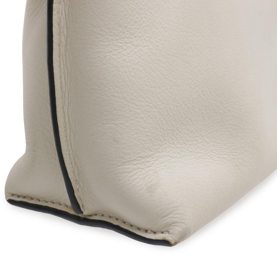 LOEWE ロエベ アナグラム フラメンコ クラッチ ミニ ショルダーバッグ ポシェット 2WAY クラッチバッグ 巾着 レザー アイボリー 白 | LOEWE | 03