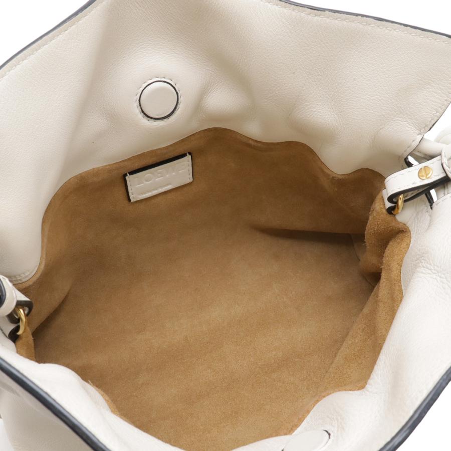LOEWE ロエベ アナグラム フラメンコ クラッチ ミニ ショルダーバッグ ポシェット 2WAY クラッチバッグ 巾着 レザー アイボリー 白 | LOEWE | 06
