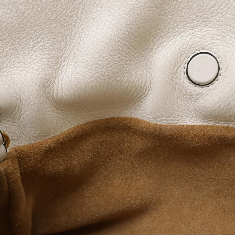 LOEWE ロエベ アナグラム フラメンコ クラッチ ミニ ショルダーバッグ ポシェット 2WAY クラッチバッグ 巾着 レザー アイボリー 白 | LOEWE | 07