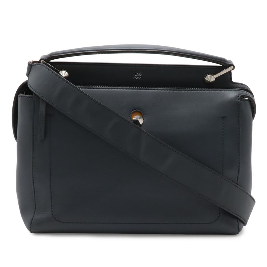 FENDI フェンディ ドットコム ハンドバッグ 2WAY ショルダーバッグ セミショルダー レザー ネイビー 紺 ポーチ付き 8BN293 | FENDI