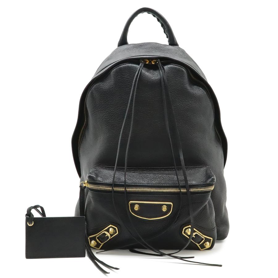 BALENCIAGA バレンシアガ シティ バックパック リュックサック デイパック レザー ブラック 黒 ゴールド金具 ミラー付き 453294 | BALENCIAGA