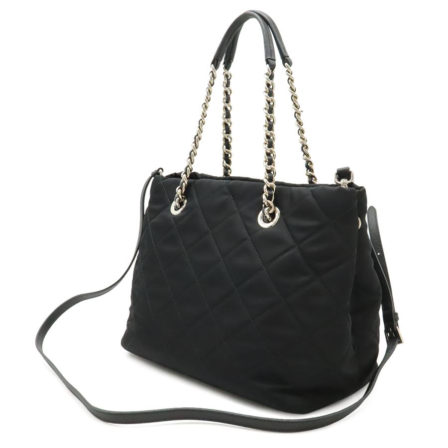 PRADA プラダ テスート トライアングルロゴ チェーンショルダーバッグ 2WAY キルティング ナイロン NERO ブラック | PRADA | 01