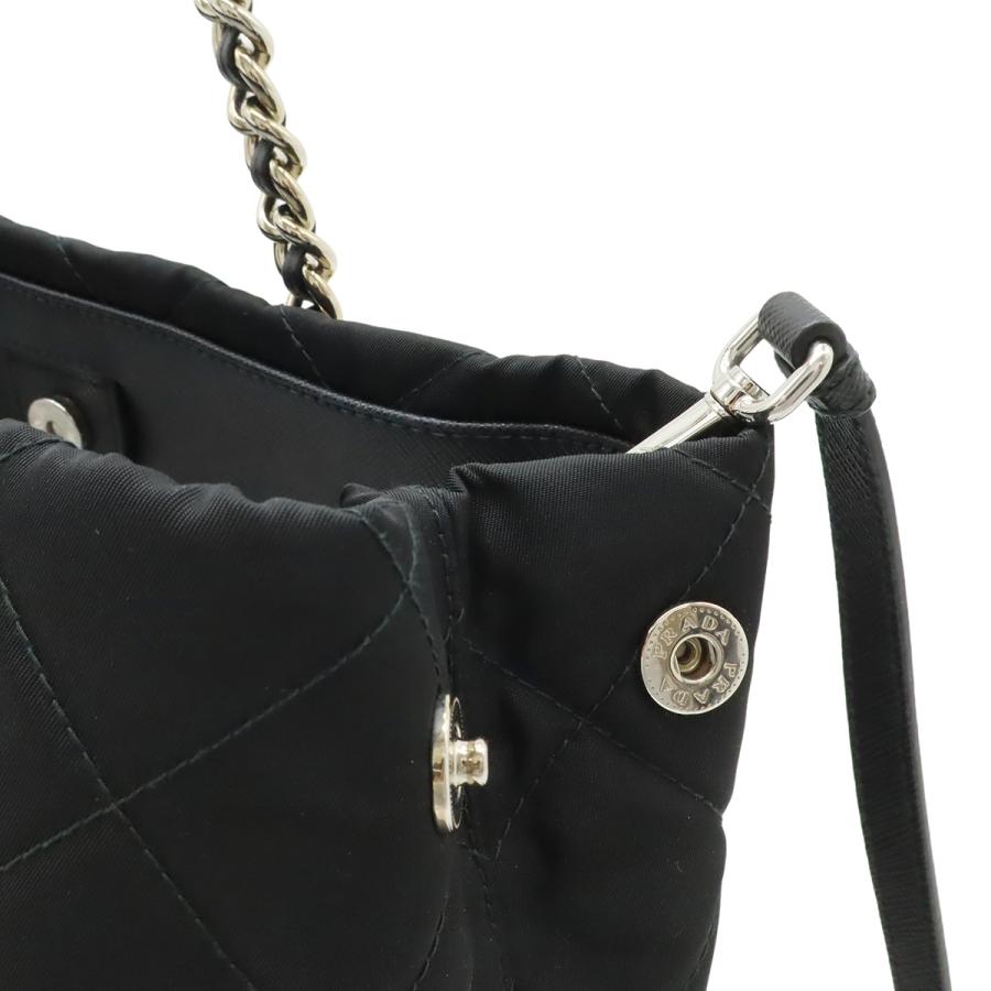 PRADA プラダ テスート トライアングルロゴ チェーンショルダーバッグ 2WAY キルティング ナイロン NERO ブラック | PRADA | 04