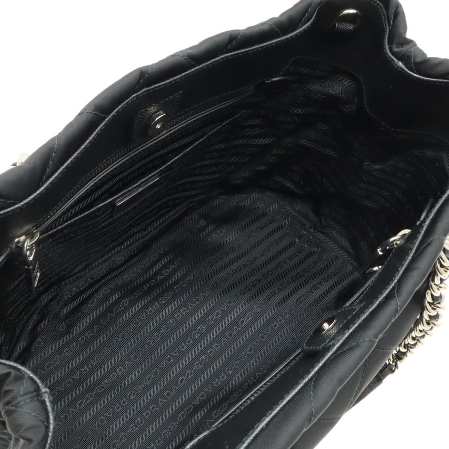 PRADA プラダ テスート トライアングルロゴ チェーンショルダーバッグ 2WAY キルティング ナイロン NERO ブラック | PRADA | 05