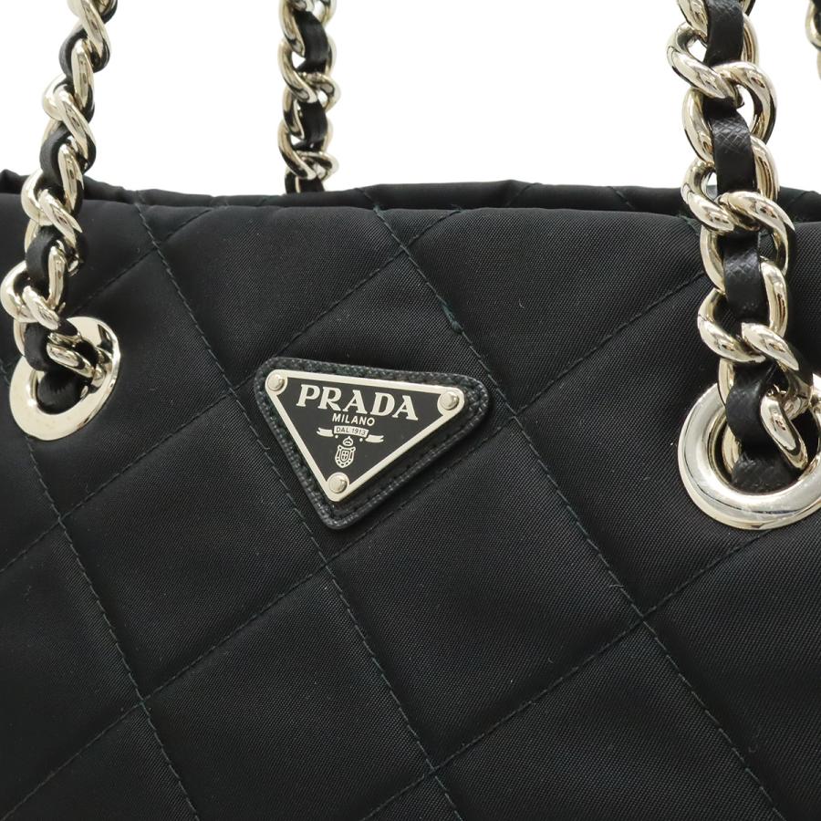 PRADA プラダ テスート トライアングルロゴ チェーンショルダーバッグ 2WAY キルティング ナイロン NERO ブラック | PRADA | 06