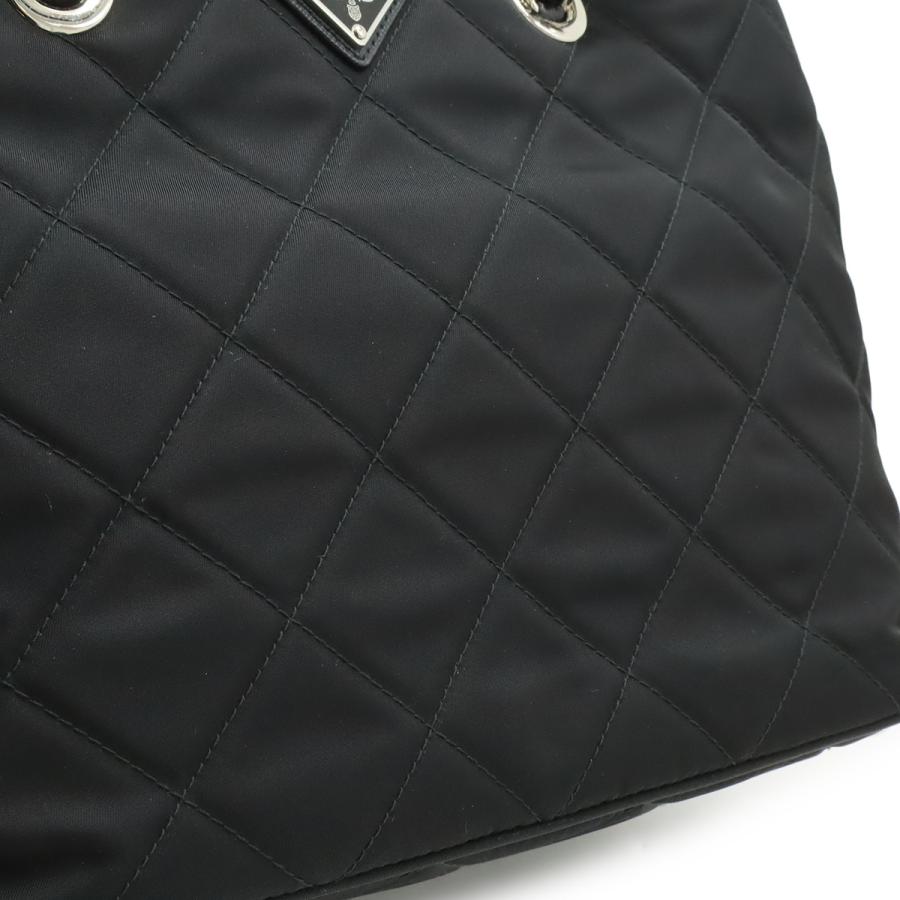 PRADA プラダ テスート トライアングルロゴ チェーンショルダーバッグ 2WAY キルティング ナイロン NERO ブラック | PRADA | 08