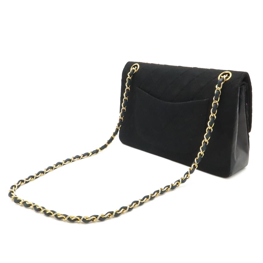 CHANEL シャネル マトラッセ ココマーク Wチェーンショルダー ショルダーバッグ コットンジャージー レザー ブラック 黒 ゴールド金具 | CHANEL | 01