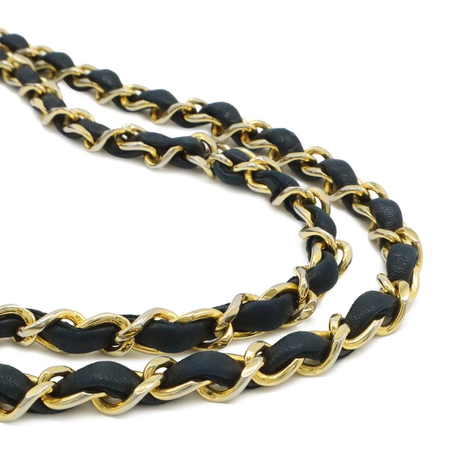 CHANEL シャネル マトラッセ ココマーク Wチェーンショルダー ショルダーバッグ コットンジャージー レザー ブラック 黒 ゴールド金具 | CHANEL | 04