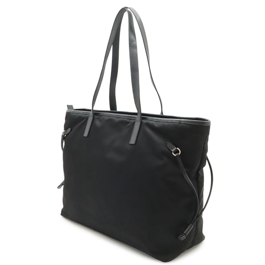 PRADA プラダ トライアングルロゴ トートバッグ ラージトート ショルダーバッグ 肩掛け ナイロン エナメル レザー NERO 黒 ブラック | PRADA | 01