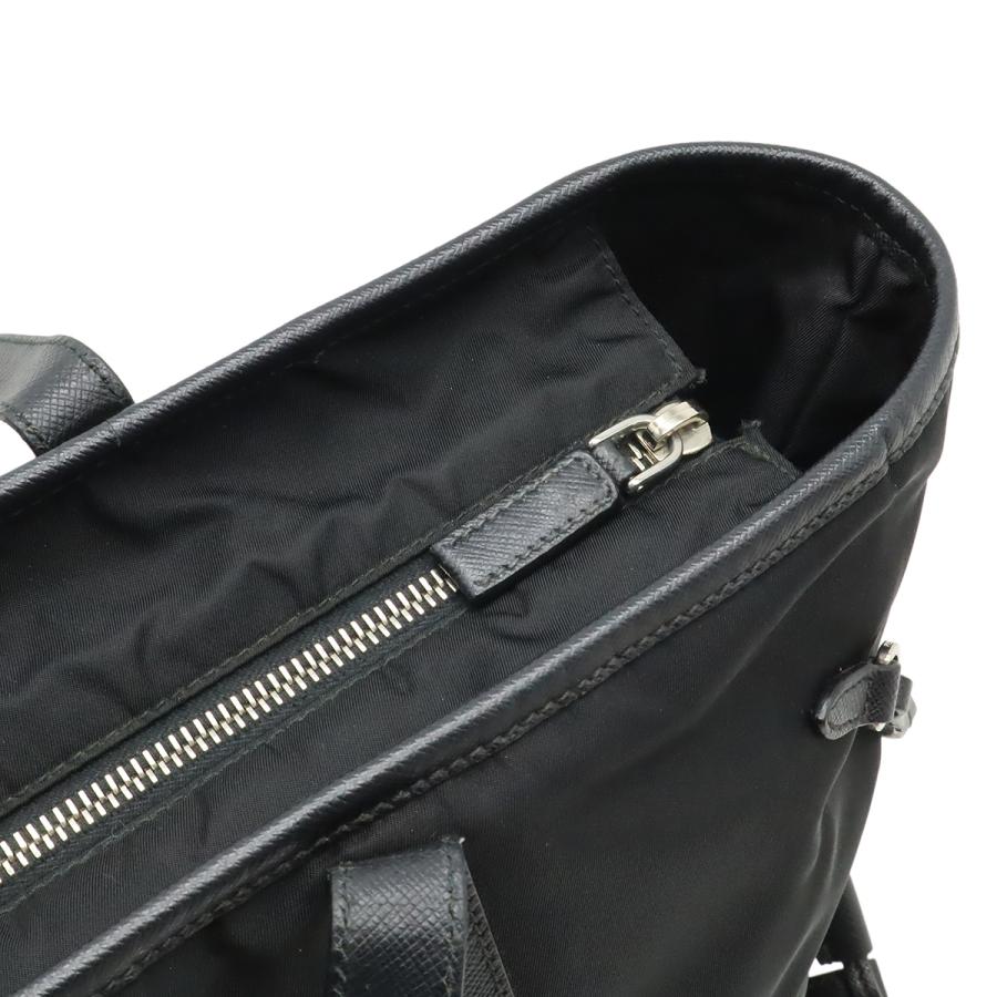 PRADA プラダ トライアングルロゴ トートバッグ ラージトート ショルダーバッグ 肩掛け ナイロン エナメル レザー NERO 黒 ブラック | PRADA | 05