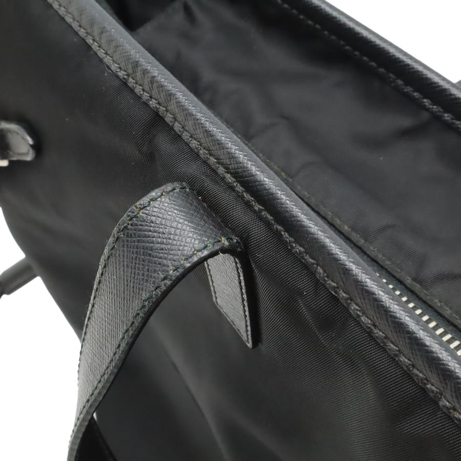 PRADA プラダ トライアングルロゴ トートバッグ ラージトート ショルダーバッグ 肩掛け ナイロン エナメル レザー NERO 黒 ブラック | PRADA | 07