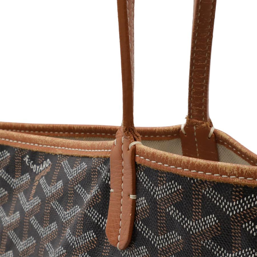 GOYARD ゴヤール サンルイPM トートバッグ ショルダーバッグ コーティングキャンバス レザー ダークブラウン 茶 ブラウン ホワイト | GOYARD | 04