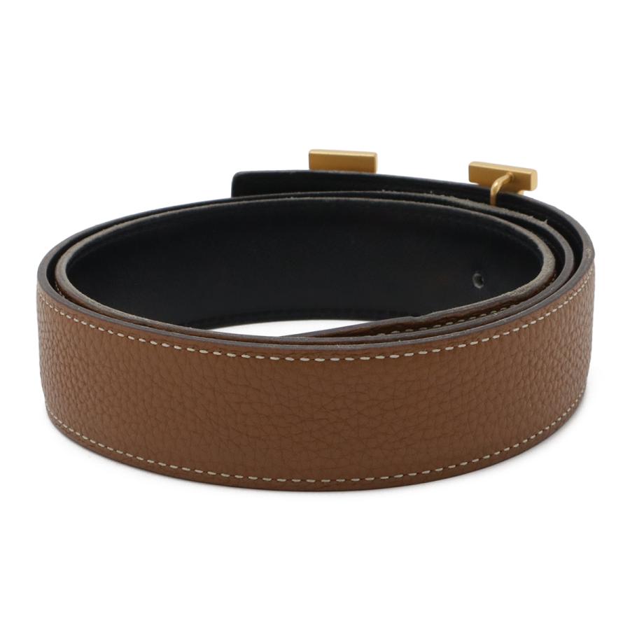 HERMES エルメス Hベルト Hバックル リバーシブル トゴ ボックスカーフ BOXカーフ レザー ブラウン 茶 ブラック 黒 ゴールド金具 #80 | HERMES | 01