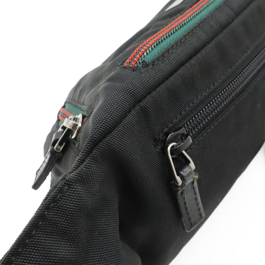 GUCCI グッチ シェリーライン ボディバッグ ウエストポーチ ウエストバッグ ヒップバッグ ナイロンキャンバス ブラック 黒 シルバー金具 | GUCCI | 03