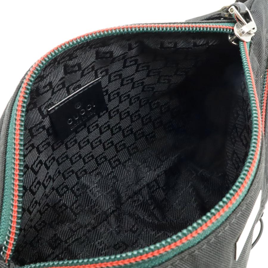 GUCCI グッチ シェリーライン ボディバッグ ウエストポーチ ウエストバッグ ヒップバッグ ナイロンキャンバス ブラック 黒 シルバー金具 | GUCCI | 06