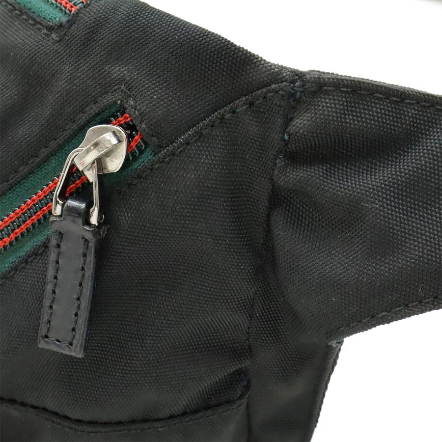 GUCCI グッチ シェリーライン ボディバッグ ウエストポーチ ウエストバッグ ヒップバッグ ナイロンキャンバス ブラック 黒 シルバー金具 | GUCCI | 08