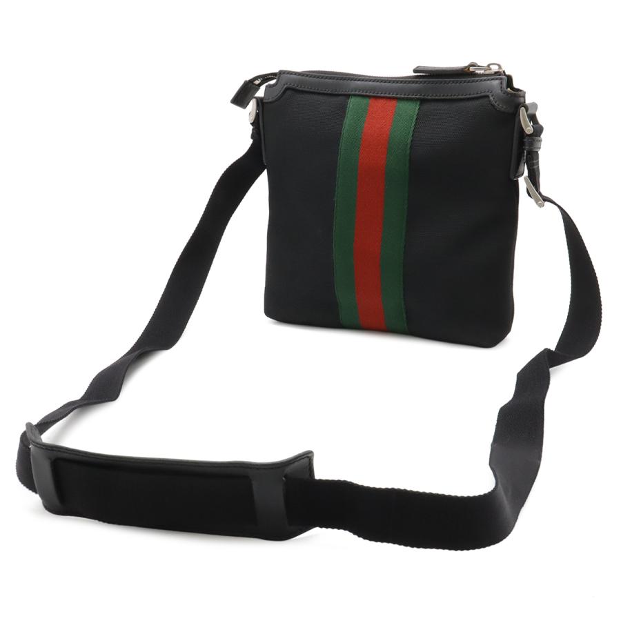 GUCCI グッチ シェリーライン ショルダーバッグ 斜め掛け ナイロンキャンバス レザー ブラック 黒 グリーン 緑 レッド 赤 アウトレット品 | GUCCI | 01