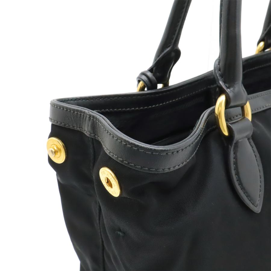 PRADA プラダ ハンドバッグ トートバッグ ナイロン レザー NERO 黒 ブラック ゴールド金具 ショルダーストラップ欠品 1BA172 | PRADA | 06