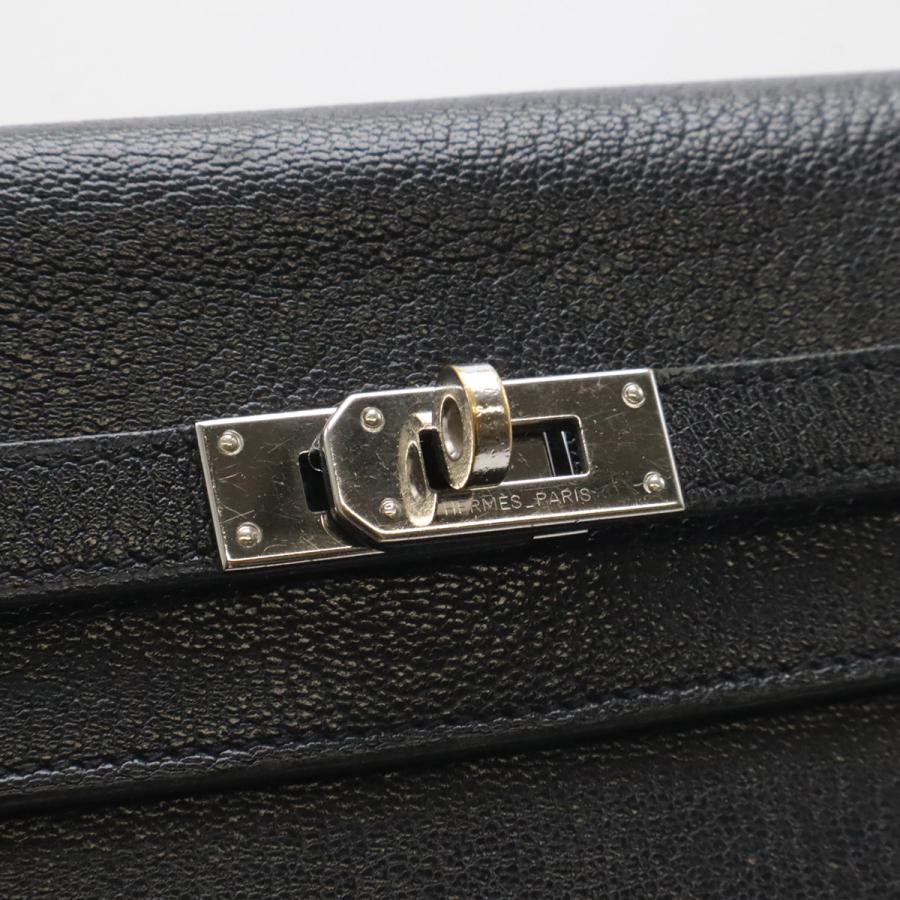 HERMES エルメス ケリーウォレット ロング 2つ折長財布 二つ折り長財布 シェーブル レザー ブラック 黒 シルバー金具 □N刻印 | HERMES | 03