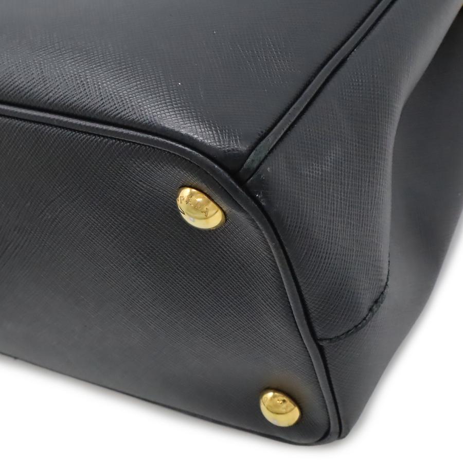 PRADA プラダ ガレリア トライアングルロゴ ミディアムバッグ ハンドバッグ SAFFIANO サフィアーノレザー NERO 黒 ブラック ゴールド金具 | PRADA | 02