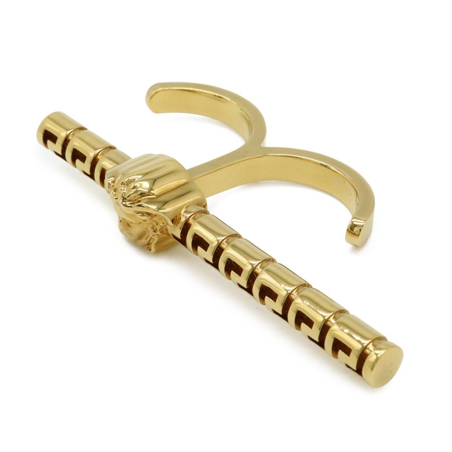 VERSACE ヴェルサーチェ ヴェルサーチ ベルサーチ メドゥーサ メデューサ グレカ ダブルリング 指輪 GP ゴールド Mサイズ |  | 01