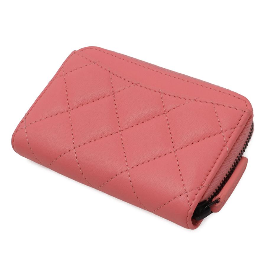 CHANEL シャネル マトラッセ ココマーク クラシック ジップ コインパース ラウンドファスナーコインケース 小銭入れ レザー コーラル | CHANEL | 01