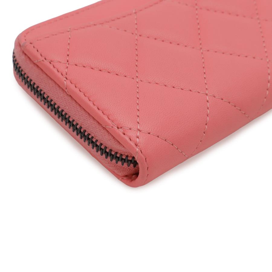 CHANEL シャネル マトラッセ ココマーク クラシック ジップ コインパース ラウンドファスナーコインケース 小銭入れ レザー コーラル | CHANEL | 02