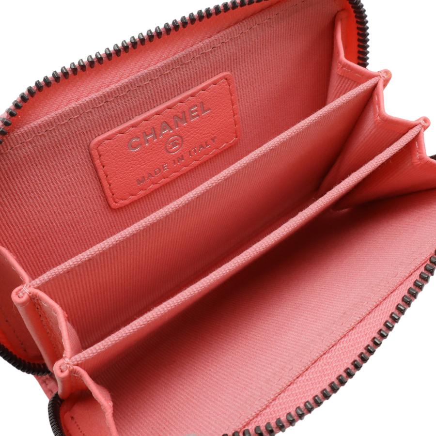 CHANEL シャネル マトラッセ ココマーク クラシック ジップ コインパース ラウンドファスナーコインケース 小銭入れ レザー コーラル | CHANEL | 04