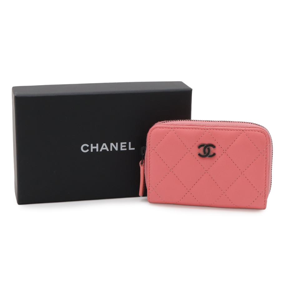 CHANEL シャネル マトラッセ ココマーク クラシック ジップ コインパース ラウンドファスナーコインケース 小銭入れ レザー コーラル | CHANEL | 07
