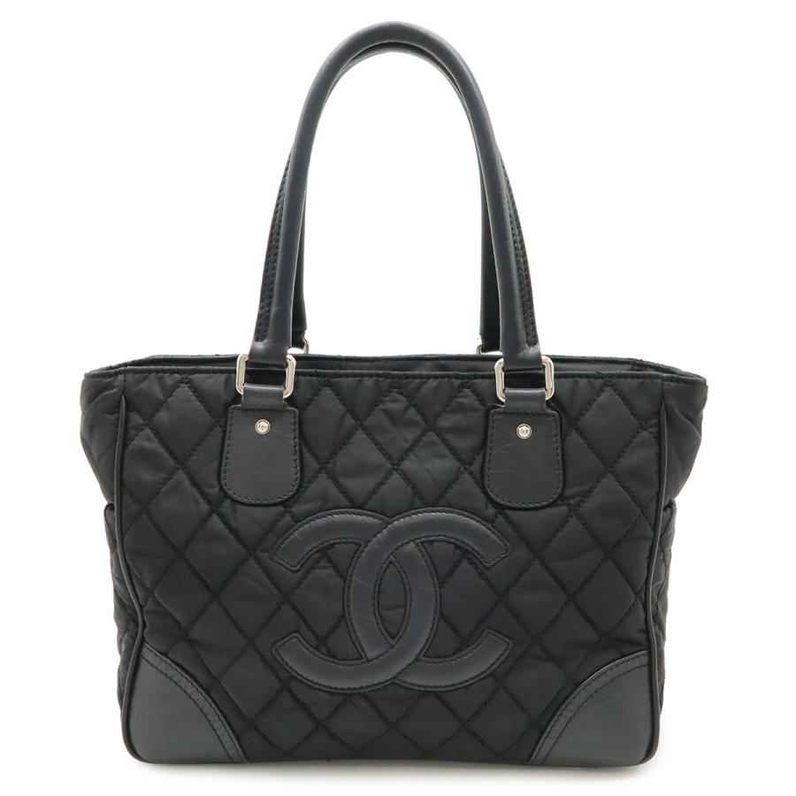 CHANEL シャネル パリニューヨークライン マトラッセ ココマーク トートバッグ ショルダーバッグ ナイロンキャンバス レザー ブラック 黒 | CHANEL