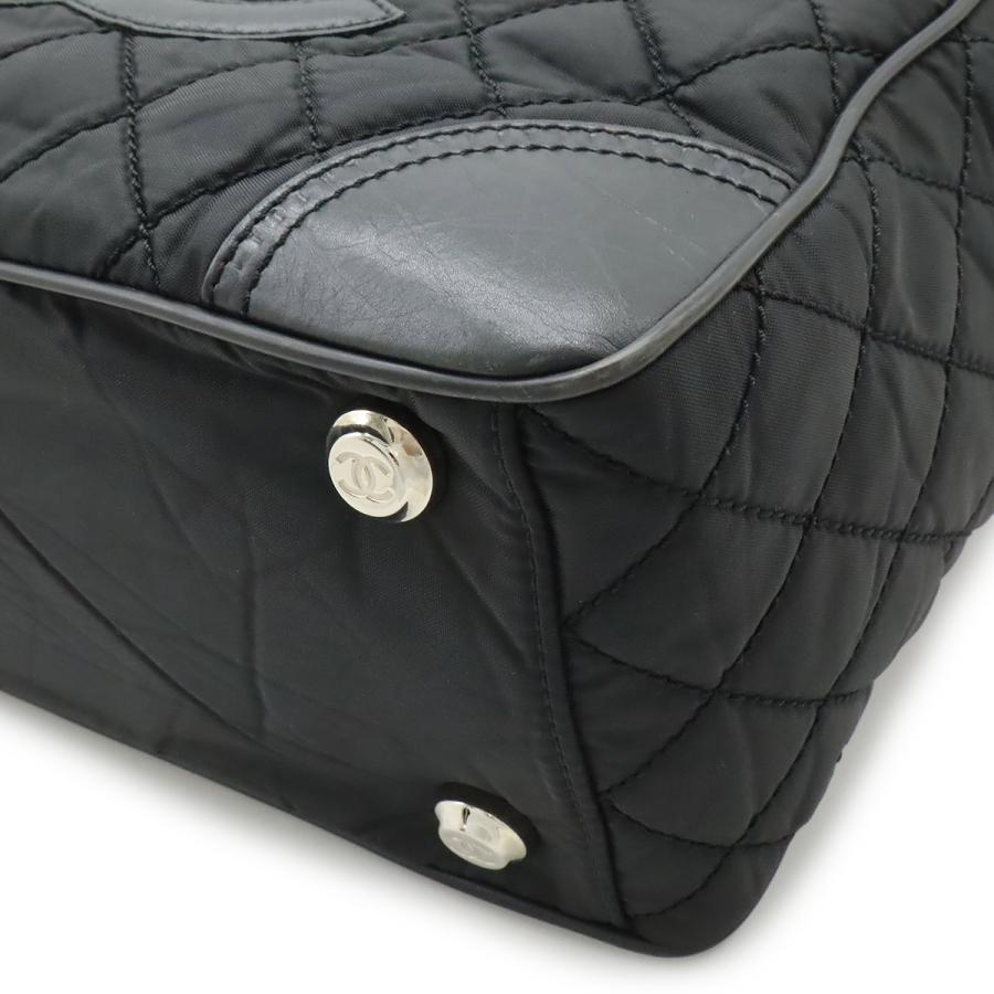 CHANEL シャネル パリニューヨークライン マトラッセ ココマーク トートバッグ ショルダーバッグ ナイロンキャンバス レザー ブラック 黒 | CHANEL | 02