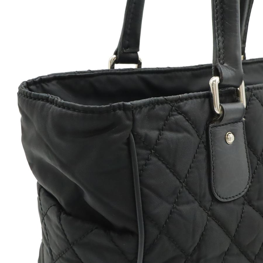 CHANEL シャネル パリニューヨークライン マトラッセ ココマーク トートバッグ ショルダーバッグ ナイロンキャンバス レザー ブラック 黒 | CHANEL | 06