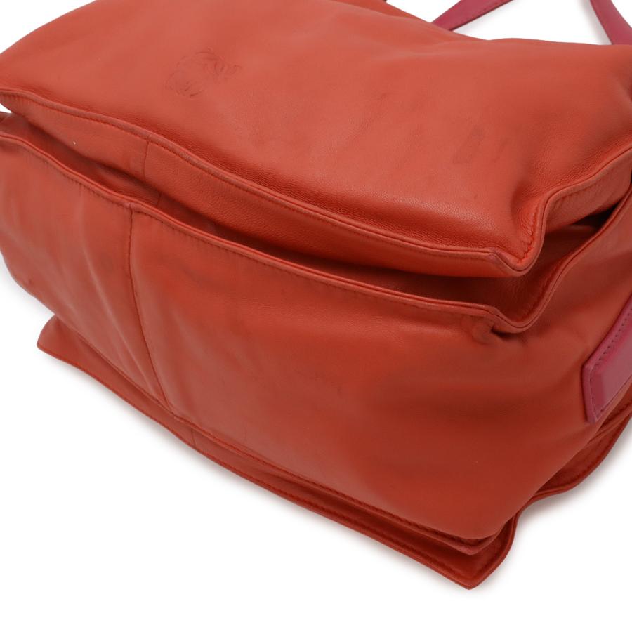 LOEWE ロエベ フラメンコ30 アナグラム ショルダーバッグ セミショルダー 2WAY バイカラー フリンジ ナッパレザー レッド 赤 ピンク | LOEWE | 02
