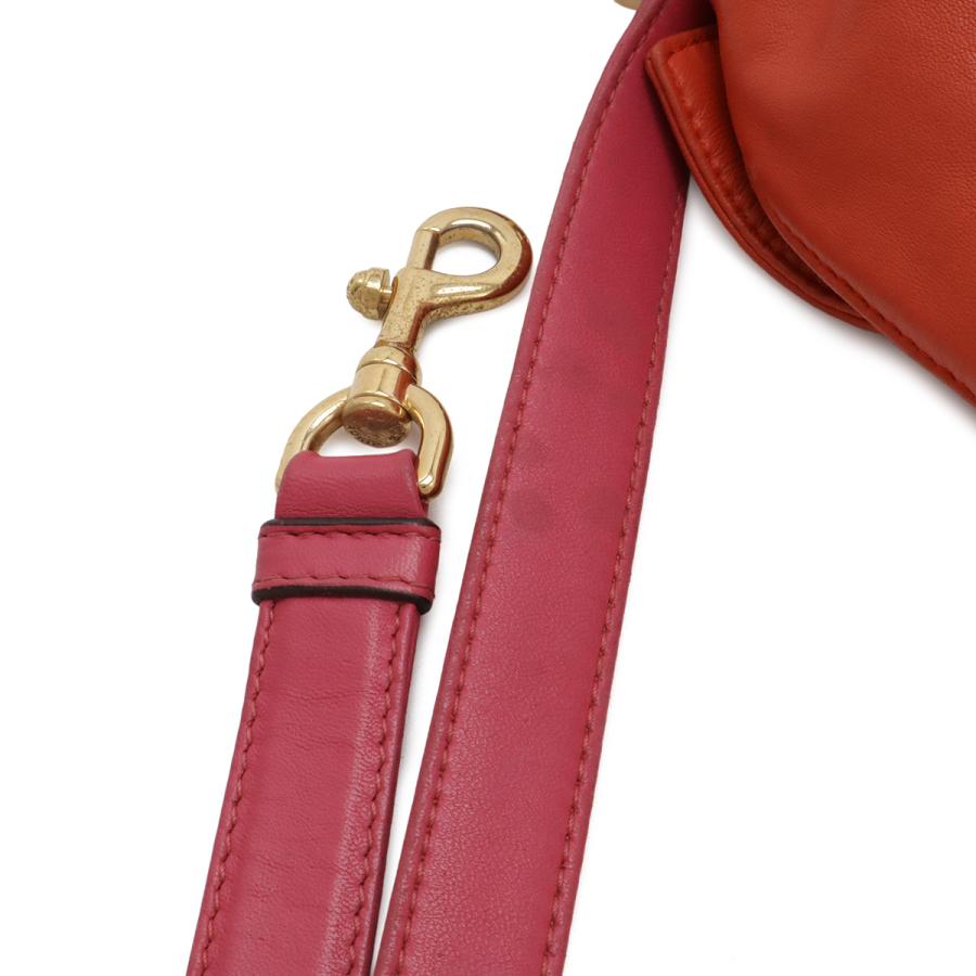 LOEWE ロエベ フラメンコ30 アナグラム ショルダーバッグ セミショルダー 2WAY バイカラー フリンジ ナッパレザー レッド 赤 ピンク | LOEWE | 04