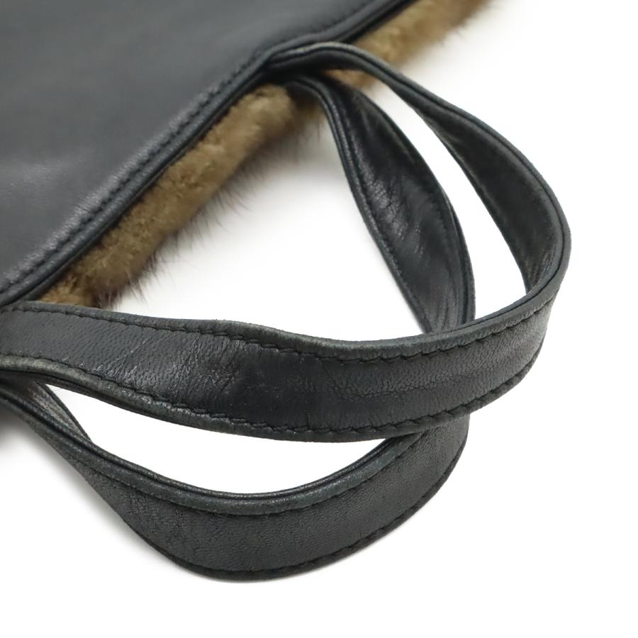 LOEWE ロエベ ファーバッグ ハンドバッグ トートバッグ レザー ダークブラウン ブラック 黒 | LOEWE | 03