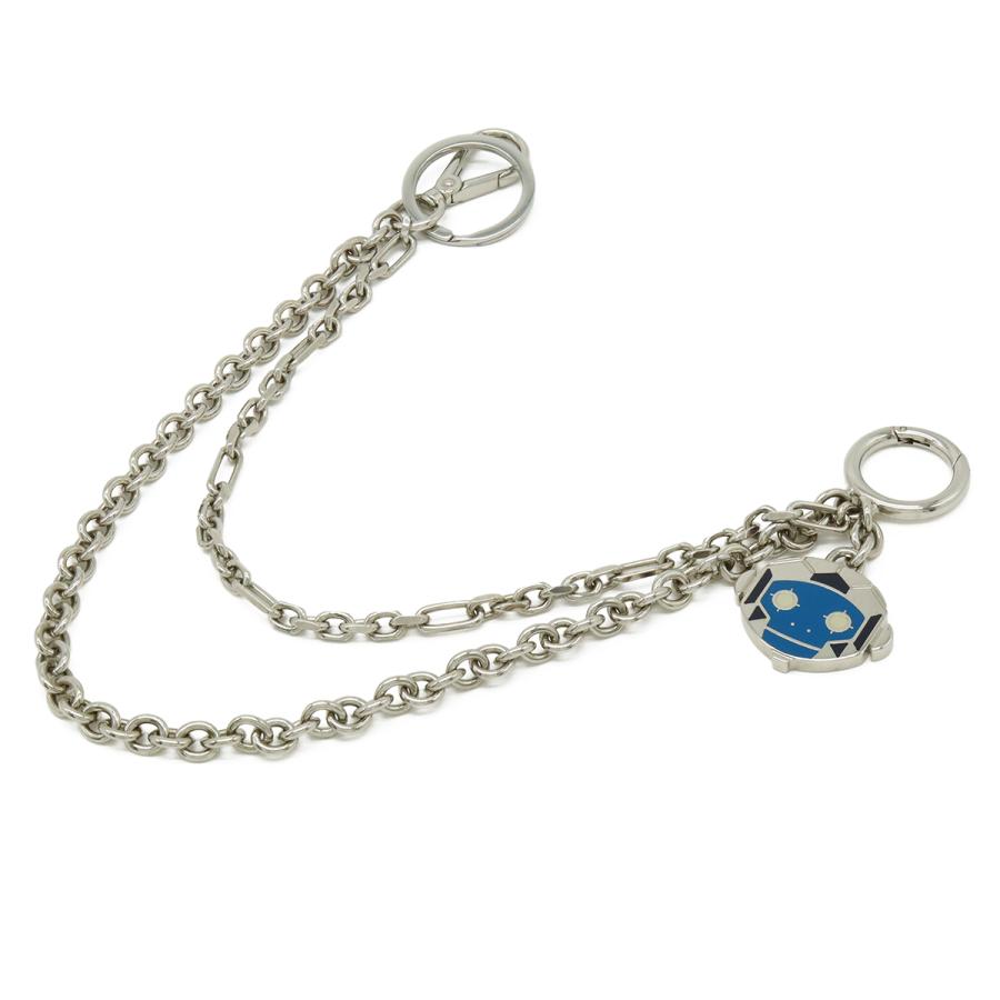 PRADA プラダ ロボット モンキー バッグチャーム ウォレットチェーン キーホルダー キーリング メタル シルバー ブルー 青 2PS033 | PRADA