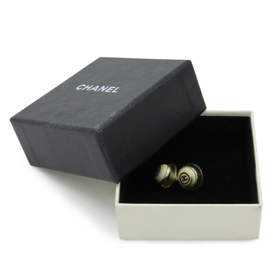CHANEL シャネル ココマーク ピアス ラウンド 丸型 手書き風 プラスチック メタル ベージュ シルバー 00T | CHANEL | 05