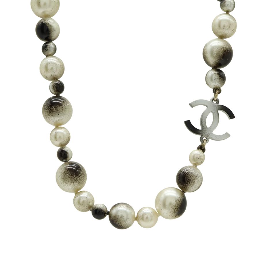 CHANEL シャネル ココマーク フェイクパール ネックレス ペンダント アイボリー ブラック A14B | CHANEL