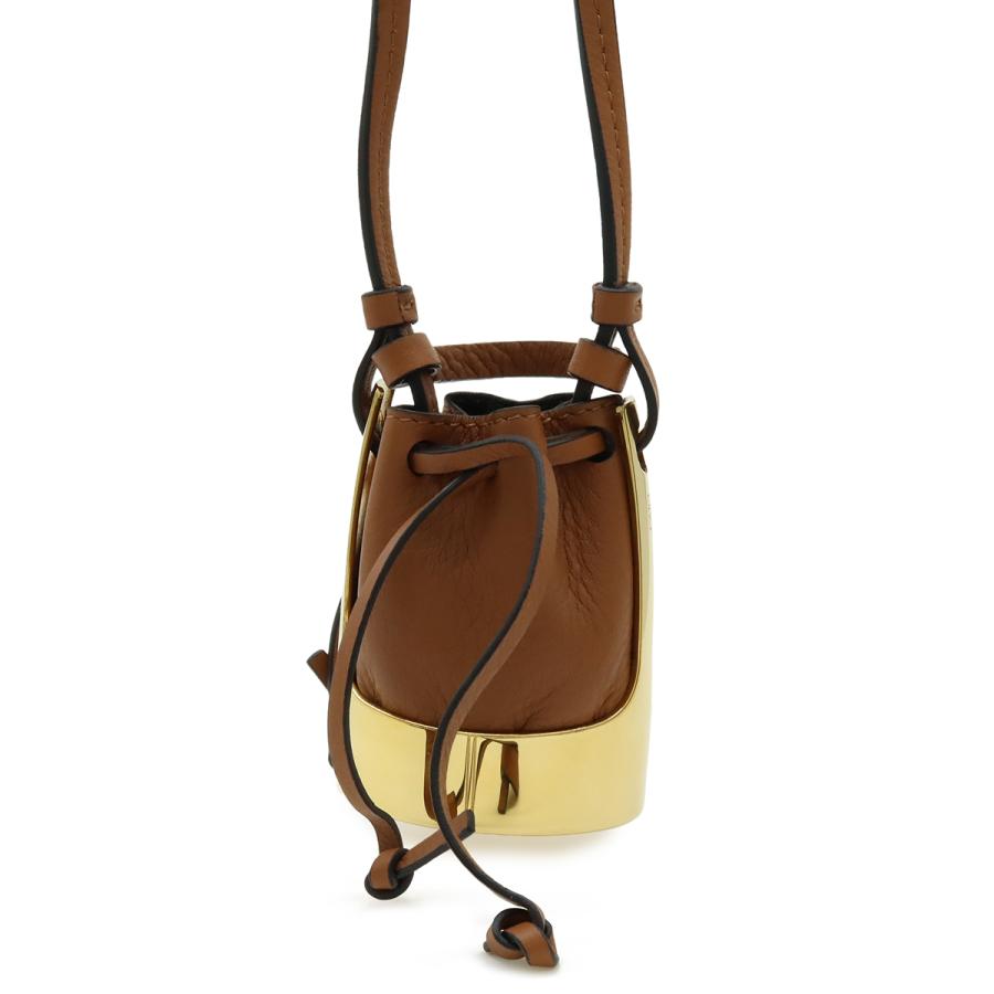 LOEWE ロエベ バルーンバッグ ネックレス ペンダント バッグモチーフ ミニバッグ 巾着 レザー GP ブラウン ゴールド | LOEWE