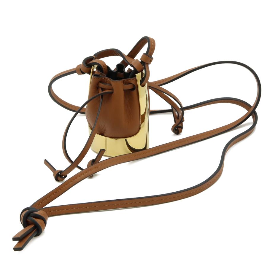 LOEWE ロエベ バルーンバッグ ネックレス ペンダント バッグモチーフ ミニバッグ 巾着 レザー GP ブラウン ゴールド | LOEWE | 01