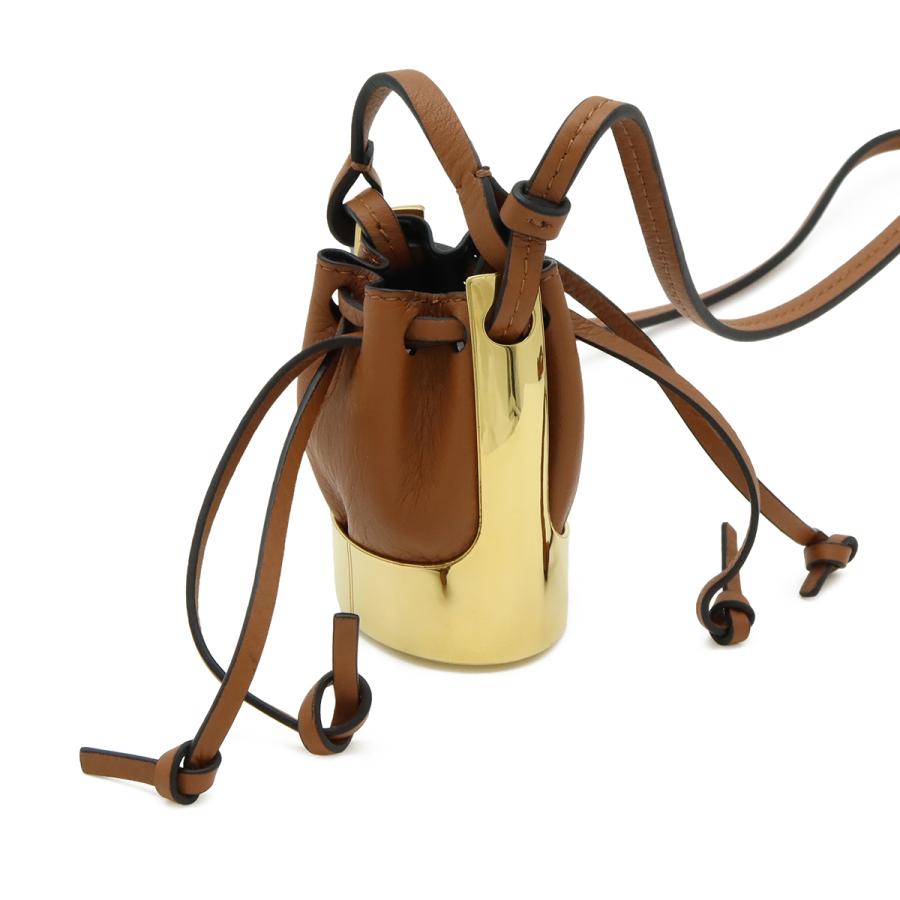 LOEWE ロエベ バルーンバッグ ネックレス ペンダント バッグモチーフ ミニバッグ 巾着 レザー GP ブラウン ゴールド | LOEWE | 02