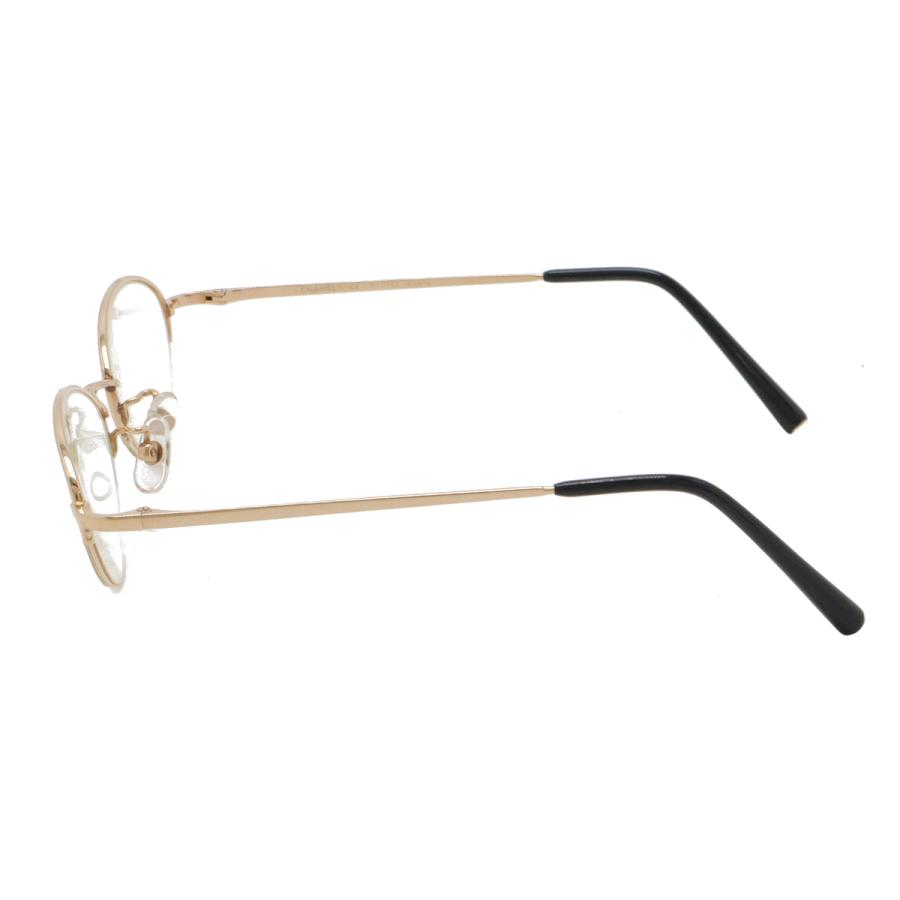 CHANEL シャネル ココマーク 眼鏡 伊達めがね メガネフレーム ハーフリム オーバルシェイプ 度入り クリア K18PG ピンクゴールド | CHANEL | 01