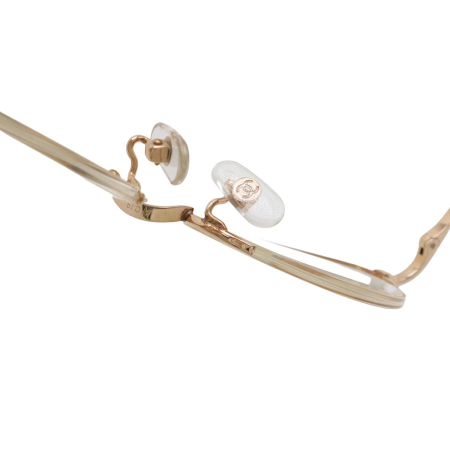 CHANEL シャネル ココマーク 眼鏡 伊達めがね メガネフレーム ハーフリム オーバルシェイプ 度入り クリア K18PG ピンクゴールド | CHANEL | 03